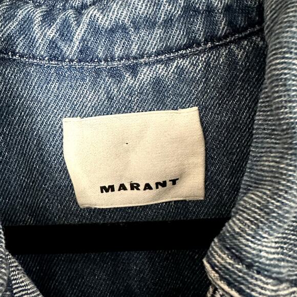 Isabel Marant Tigilin Denim Short Sleeve Shirt in Blue - Picture 5 of 5